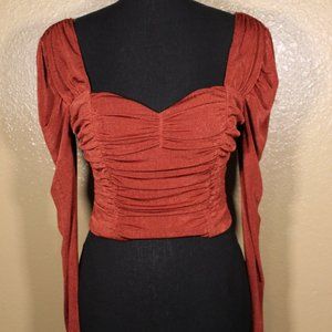 Long Sleeve Crop Top Rusty/Orange